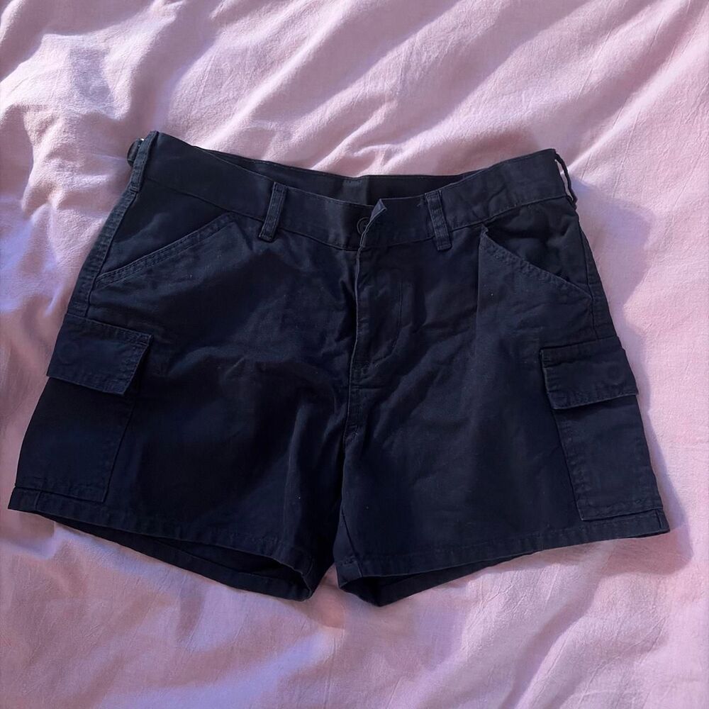 Brandy-melville Women's Black and Navy Shorts